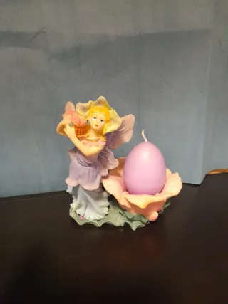 Portacandele fata in resina