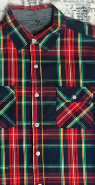 Camisa Cuadros Roja y Verde Authentic Original