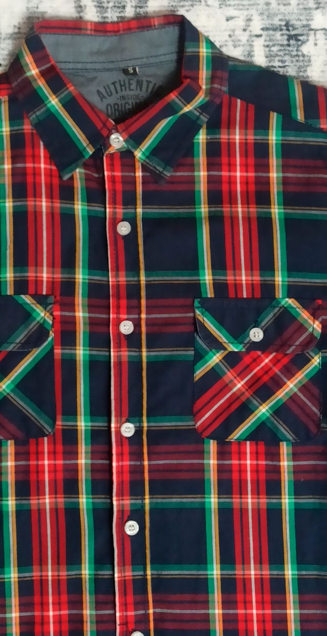 Camisa Cuadros Roja y Verde Authentic Original