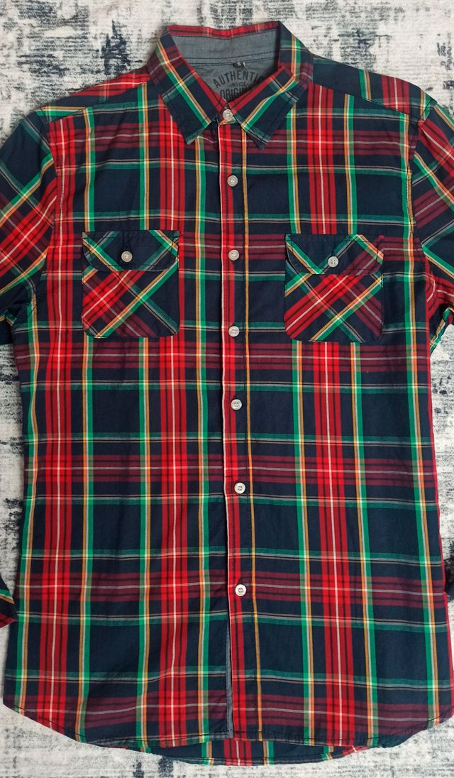 Camisa Cuadros Roja y Verde Authentic Original