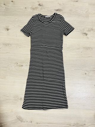 Vestido marinero rayas blanco y negro