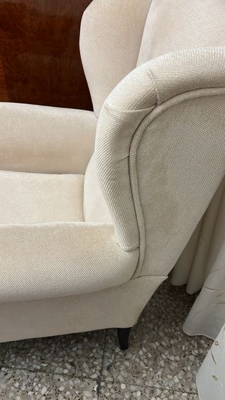 Butaca beige de tela