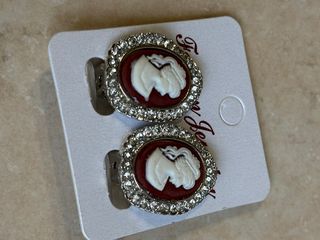 Orecchini clip cammeo con strass