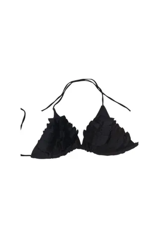 Biquíni preto com estampa floral M