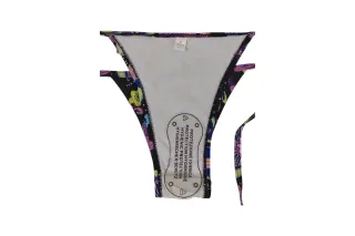 Biquíni preto com estampa floral M