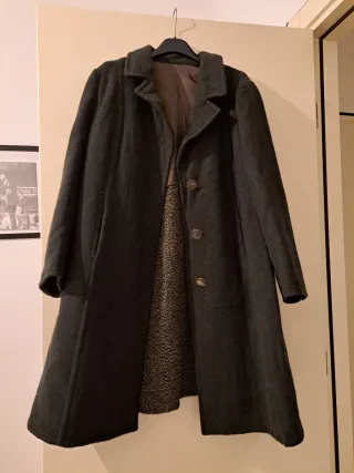 Cappotto lana vintage marrone/verde oliva