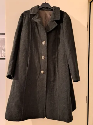 Cappotto lana vintage marrone/verde oliva