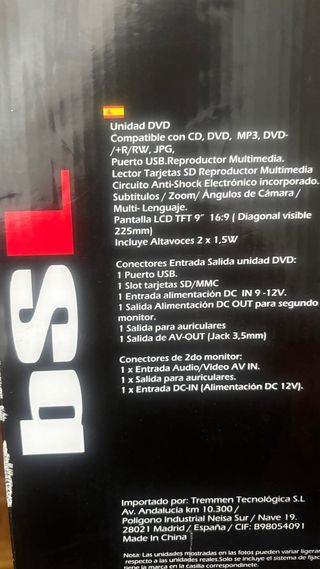Reproductor DVD BSL Pantalla Dual 9 USB