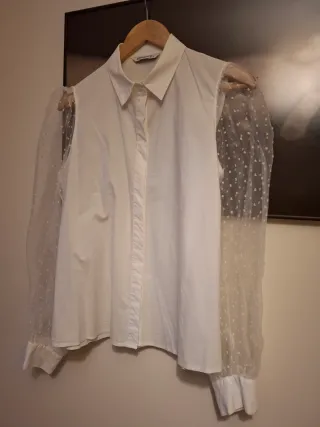 Camisa blanca tul