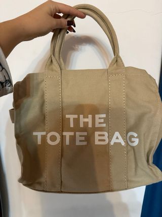 Borsa Tote Beige con Tracolla Nera