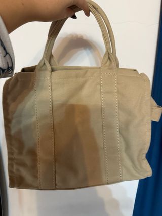 Borsa Tote Beige con Tracolla Nera