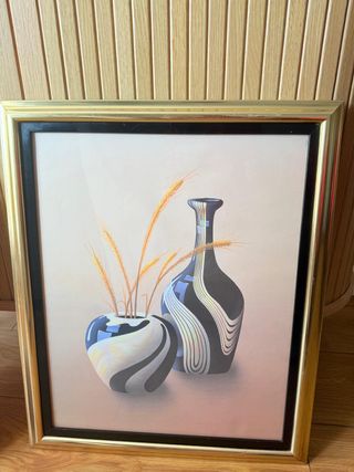 Cuadro decorativo metal dorado