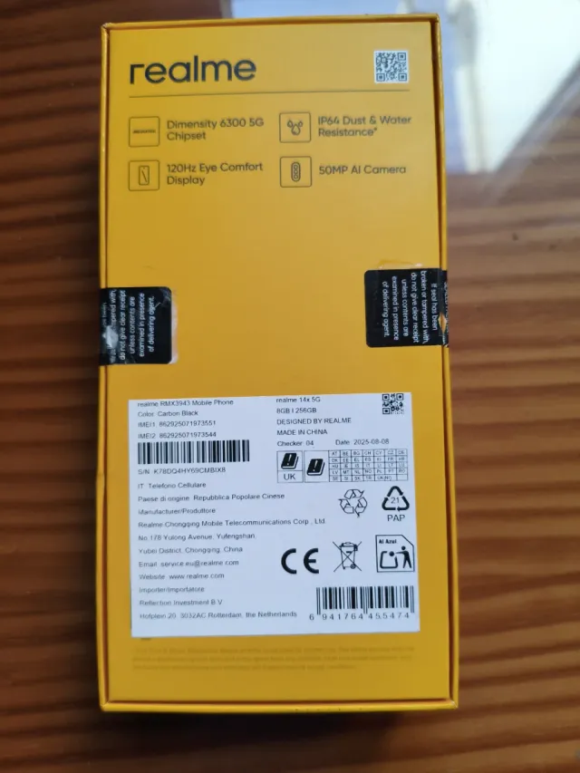 Realme 14x 5G 8/256 Color carbón black