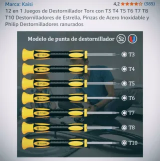 Juego destornilladores Torx
