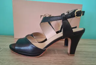 Sandalias Fosco Tacón Negro