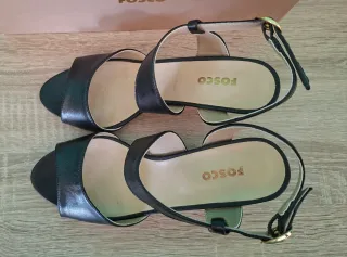 Sandalias Fosco Tacón Negro