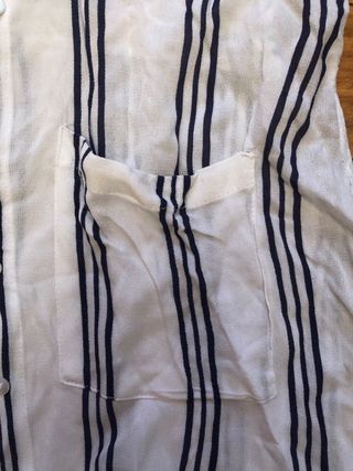 Camisa Bershka Talla M Rayas Azul Marino