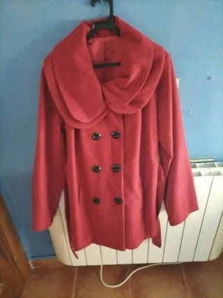 Abrigo rojo mujer 70% lana