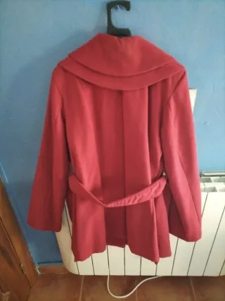 Abrigo rojo mujer 70% lana