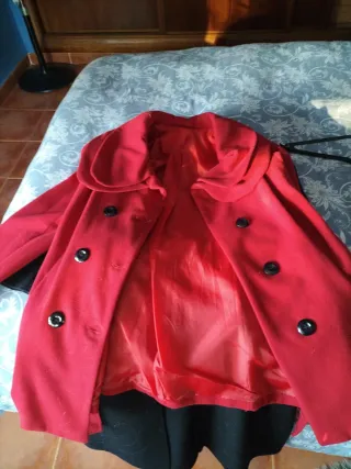 Abrigo rojo mujer 70% lana