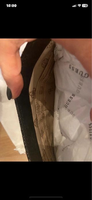 Bolso Guess Negro Brillos Dorado