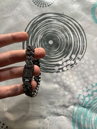 Pulsera eslabones cubanos con diamantes