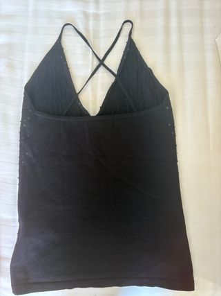 Top Massimo Dutti lentejuelas negro