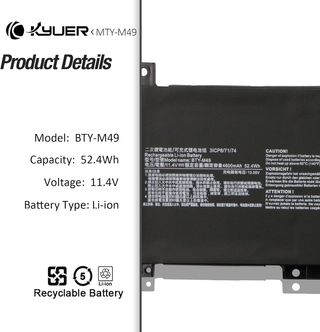 Batteria KYUER BTY-M49 per MSI Modern 14 B4M B4MW B10M B10MW B10R B10RAS B10RASW B10RBS B10RBSW B11M B11MO B11MOU B11MOL B11S B11SB B11SBU B11SBL Prestige 14 A10M A10SC A10RAS A10RB A10RBS Summit E14...