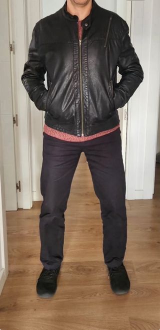 Chaqueta Cuero Green Coast Negra