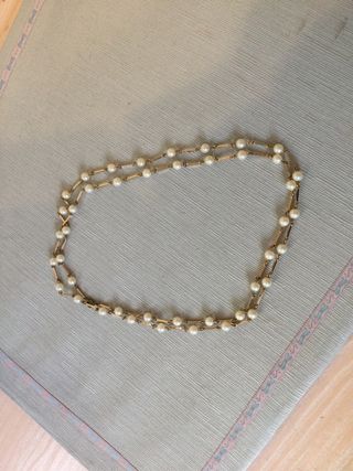 Collar bisutería chapado oro y perlas