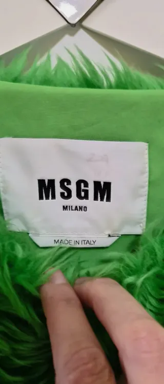 Chaleco peludo verde MSGM Talla Única