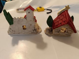 Presepe terracotta decorato a mano oro rosso