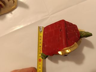 Presepe terracotta decorato a mano oro rosso