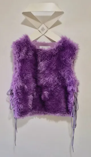 Chaleco Peludo Morado MSGM Mujer