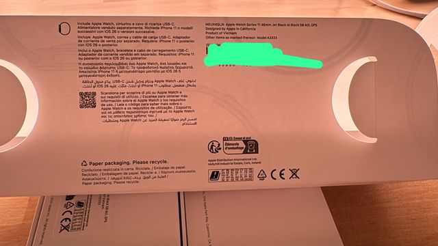 Apple Watch Series 11 46mm Negro Nuevo Precintado.