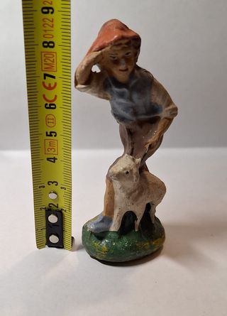 Statuine presepe pastore e pecore anni 70