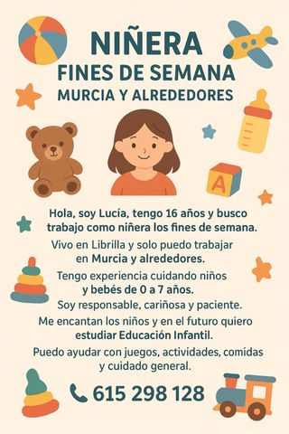 Niñera fines de semana – Murcia y alrededores