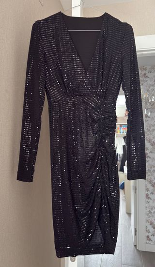 Vestido fiesta lentejuelas negro