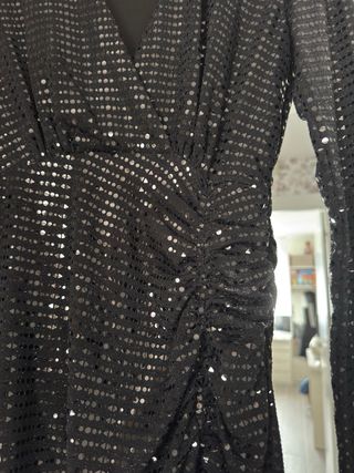 Vestido fiesta lentejuelas negro
