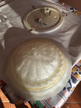 Plafoniera grande bianco e oro