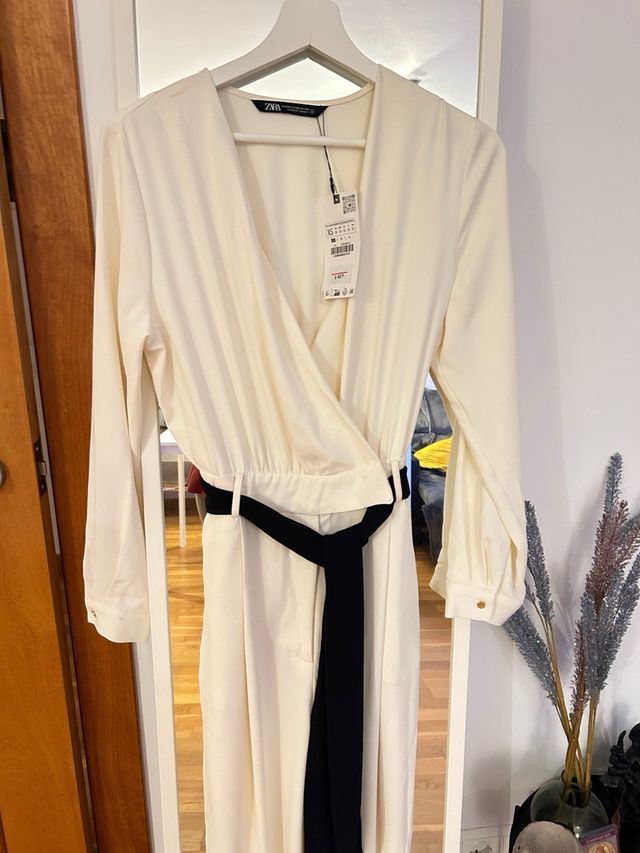 Mono Zara cruzado negro y blanco Talla S/M