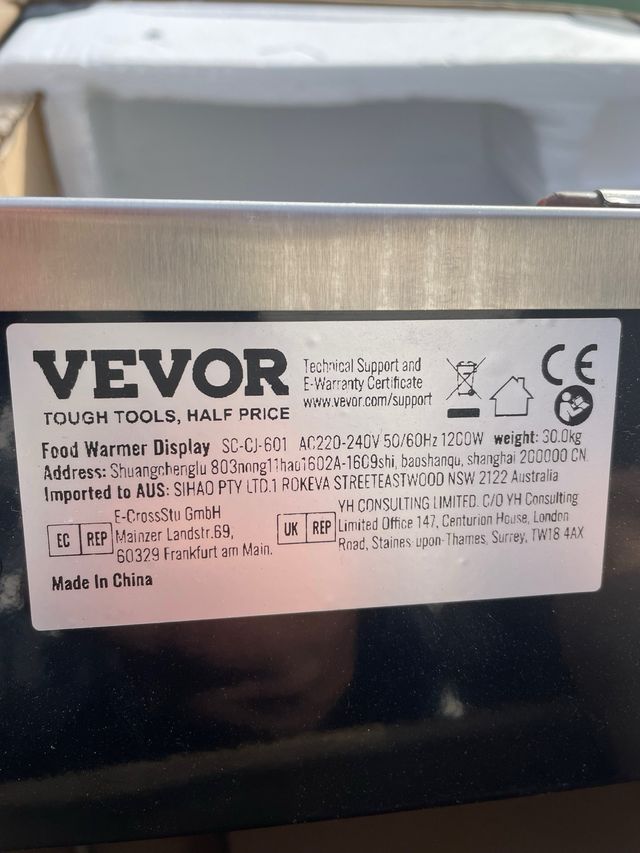 Vitrina Expositora Vevor SC-CJ-601 1200W