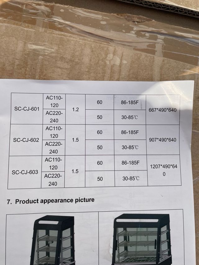 Vitrina Expositora Vevor SC-CJ-601 1200W