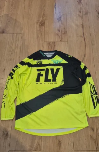 Camiseta Fly Racing Talla XL Negro/Amarillo Fluor