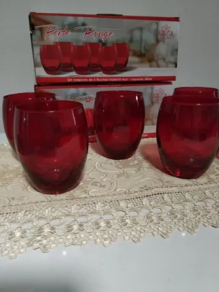 Set 12 Bicchieri Rossi AR-CA Vetro