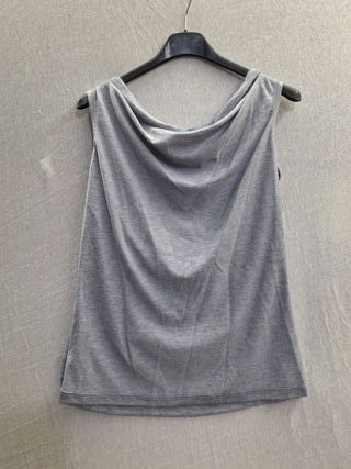 Top Smanicato Grigio Paillettes Tg S