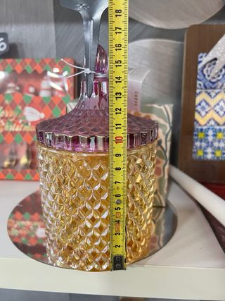 Contenitore Vetro Natale Oro Viola