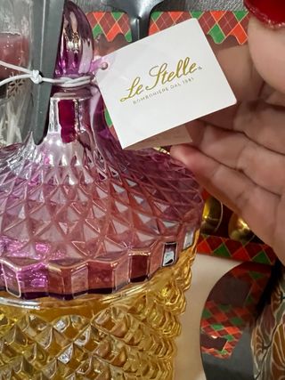 Contenitore Vetro Natale Oro Viola