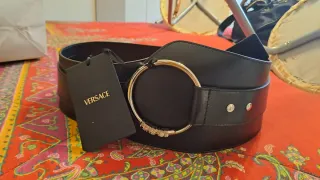 Cintura donna nera con fibbia argen