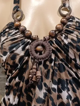 Blusa Leopardo Atada Cuello